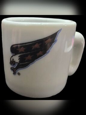 White Washington Capitals mini ceramic mug featuring the classic team logo